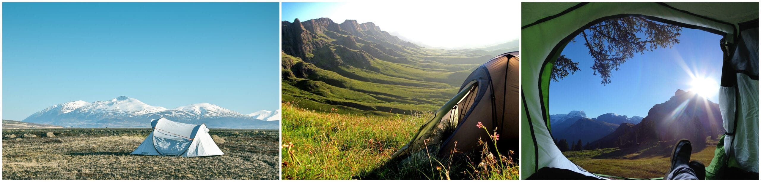 Different views from people tent camping