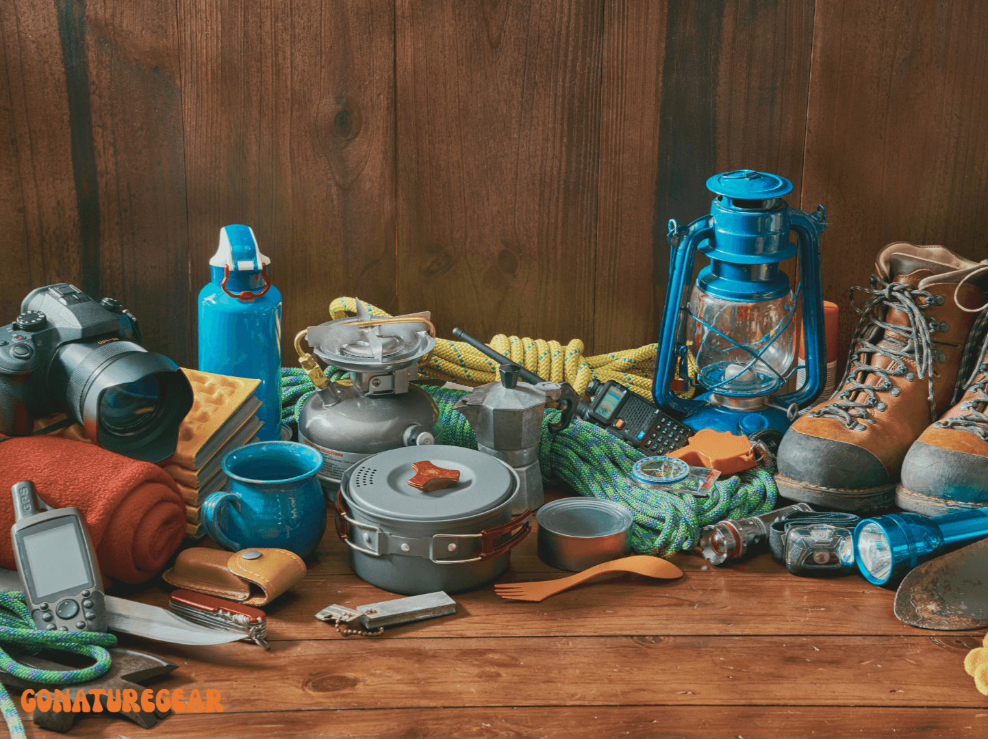 A lot of different car camping gear that you'd store and organized in your car camping setup.